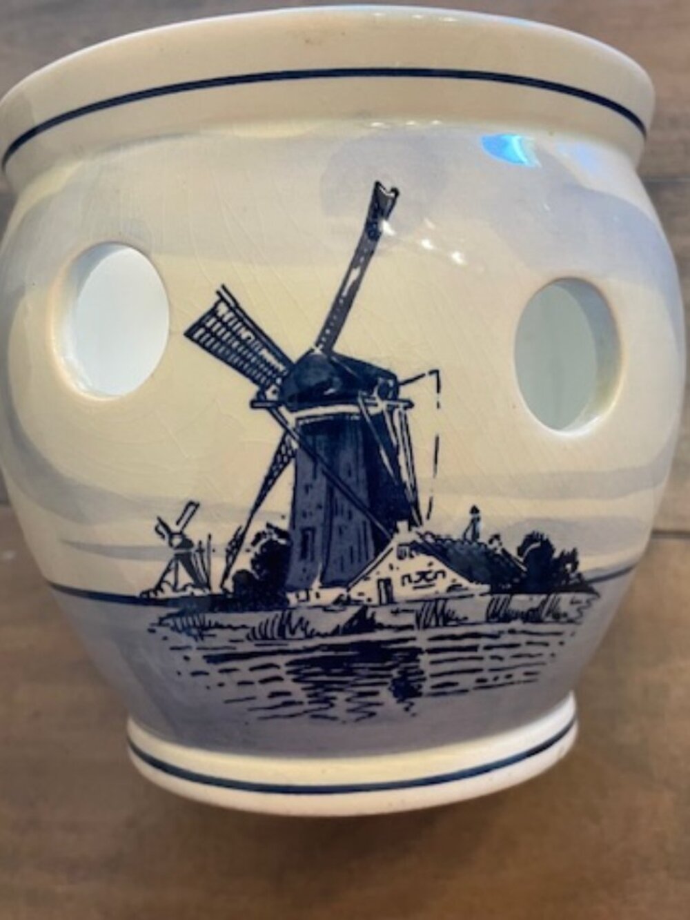 Blue & White Candle holder made in Holland.